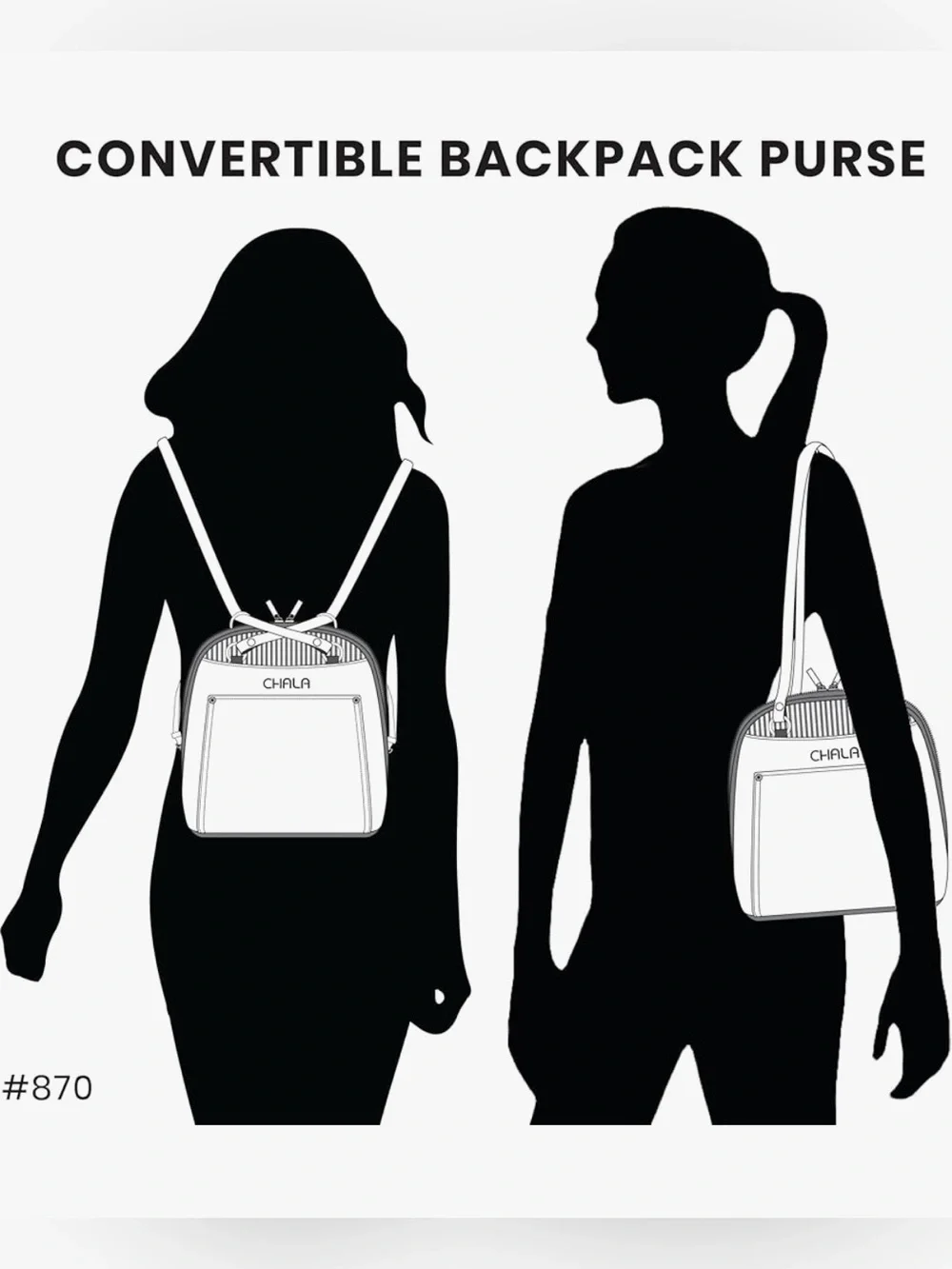 CHALA convertible backpack purse
